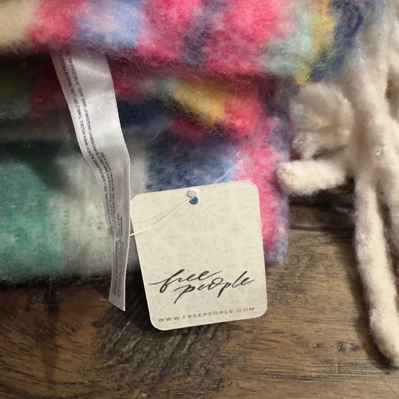 Free People Collection Skye Stripe Fringe Throw Blanket Ivory Multi - Picture 4 of 8